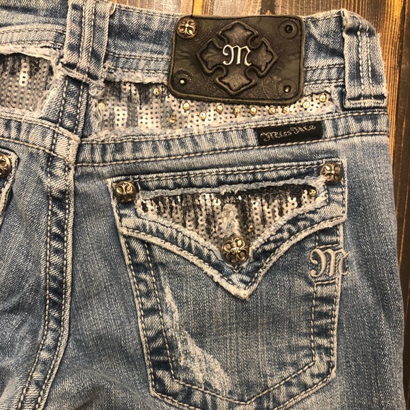 Miss Me JP5146B5 Blue Jeans Sequin Embellished Pockets SZ 27 Color:OK 28C - Picture 3 of 11